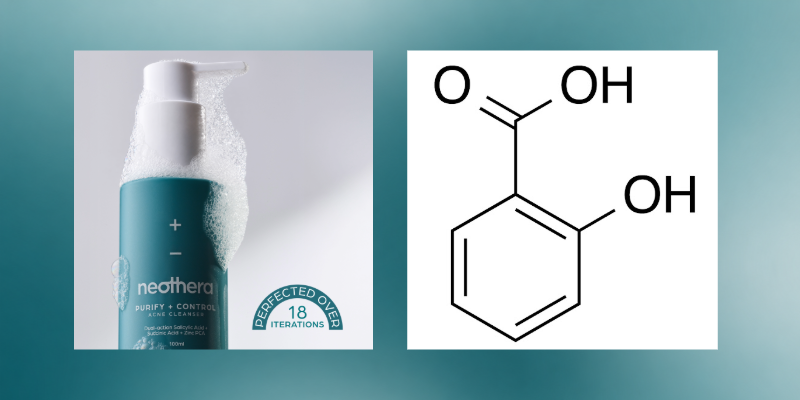 Salicylic acid cleanser for acne